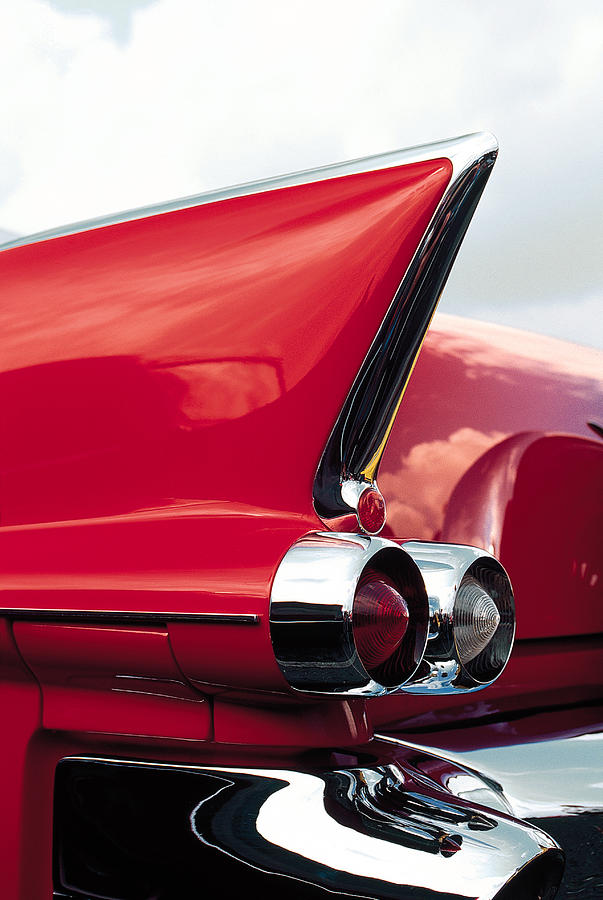 Tailfin of classic American car Photograph by Comstock