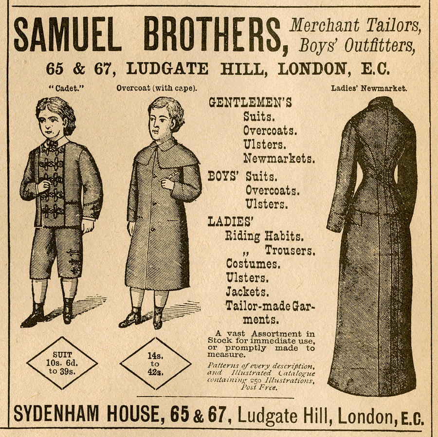 Tailors advertisement from 1881 Drawing by Whitemay