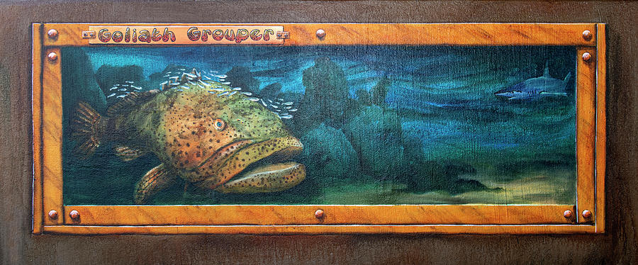 Tails from the Harbor - Goliath Grouper Photograph by Punta Gorda Historic Mural Society