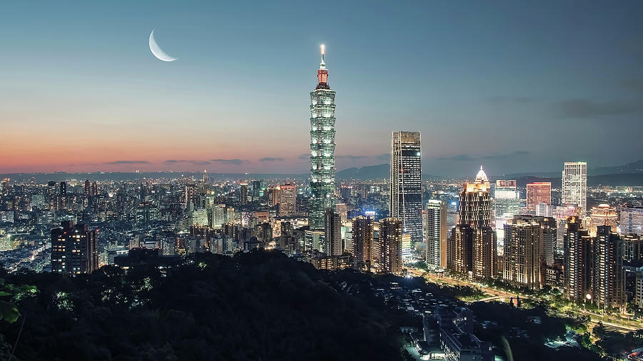 Architecture Photograph - Taipei At Dusk by Manjik Pictures