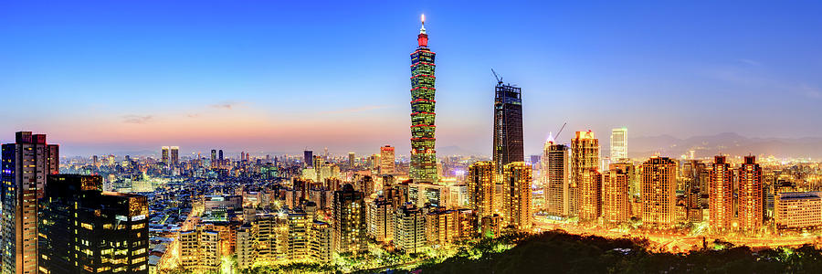 Taipei Panoramic at Twilight Photograph by HawkEye Media