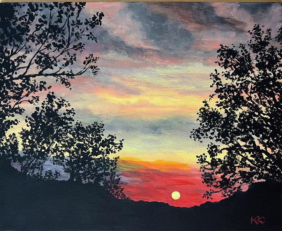 Taipei sunset Painting by Kelly Colton - Fine Art America