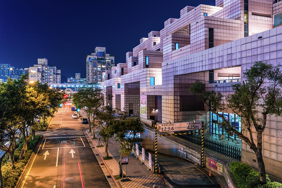 Taipei World Trade Center Architecture At Night Photograph By Camera