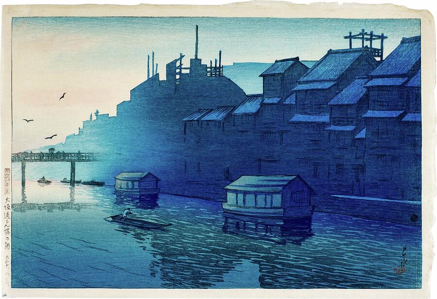 Boat Painting - Taisho period, early 20th century by MotionAge Designs