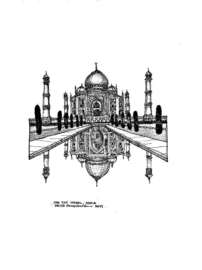 Taj Mahal Agra India Drawing By Keith Rockwood