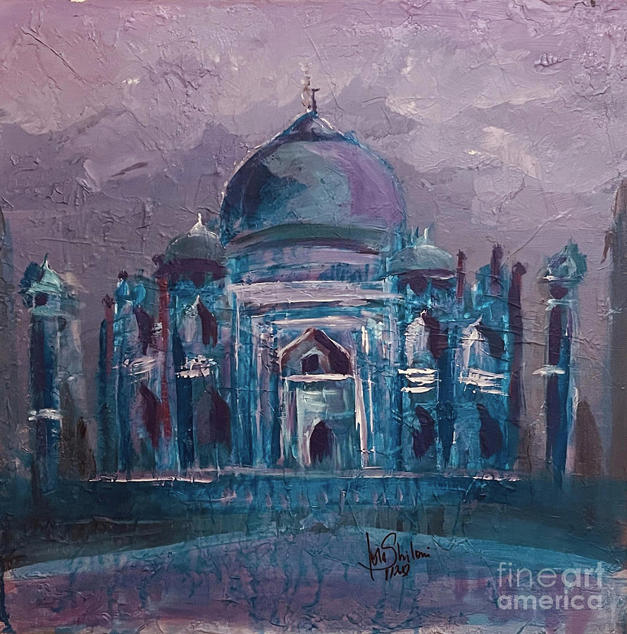 Taj Mahal By Night Painting by Jolanta Shiloni