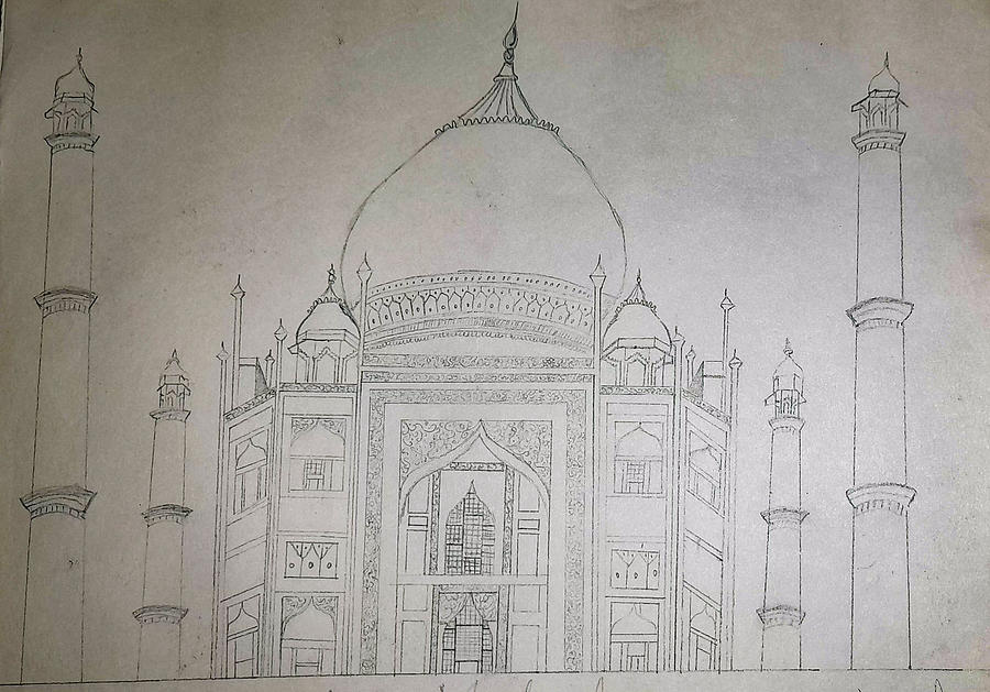 Taj Mahal - Pencil Drawing