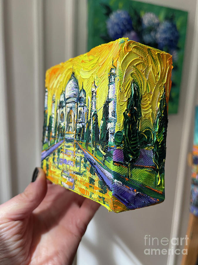 TAJ MAHAL INDIA - 3D canvas painted edges right side Painting by Mona Edulesco