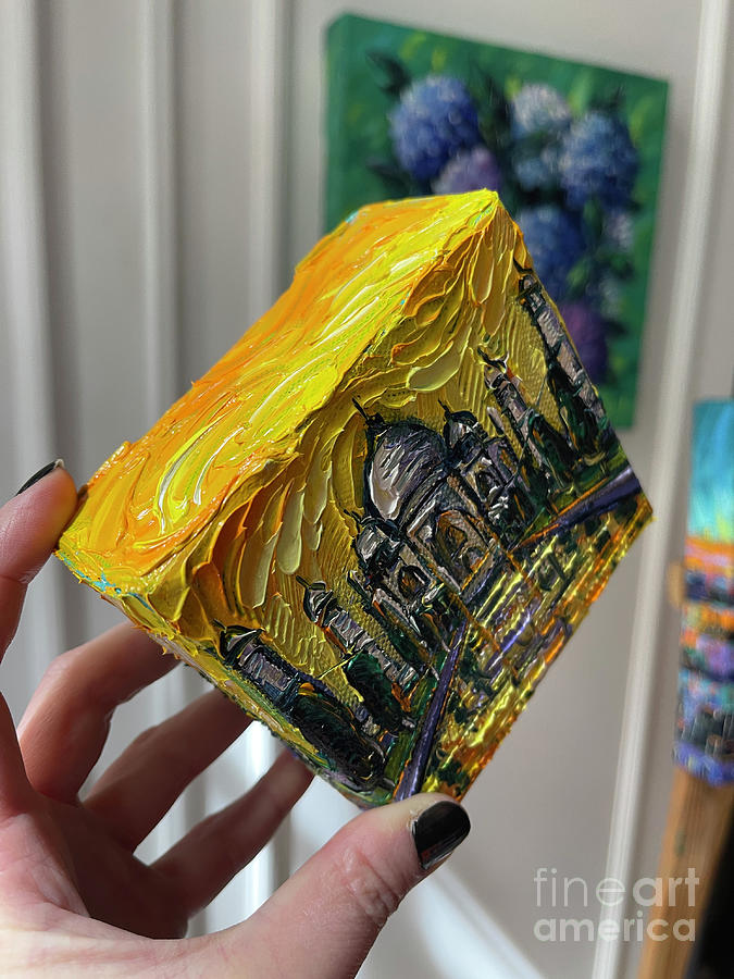 TAJ MAHAL INDIA - 3D canvas painted edges top side Painting by Mona Edulesco