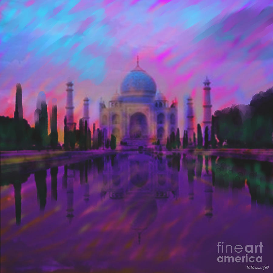 Taj Mahal Mixed Media by S Seema Z