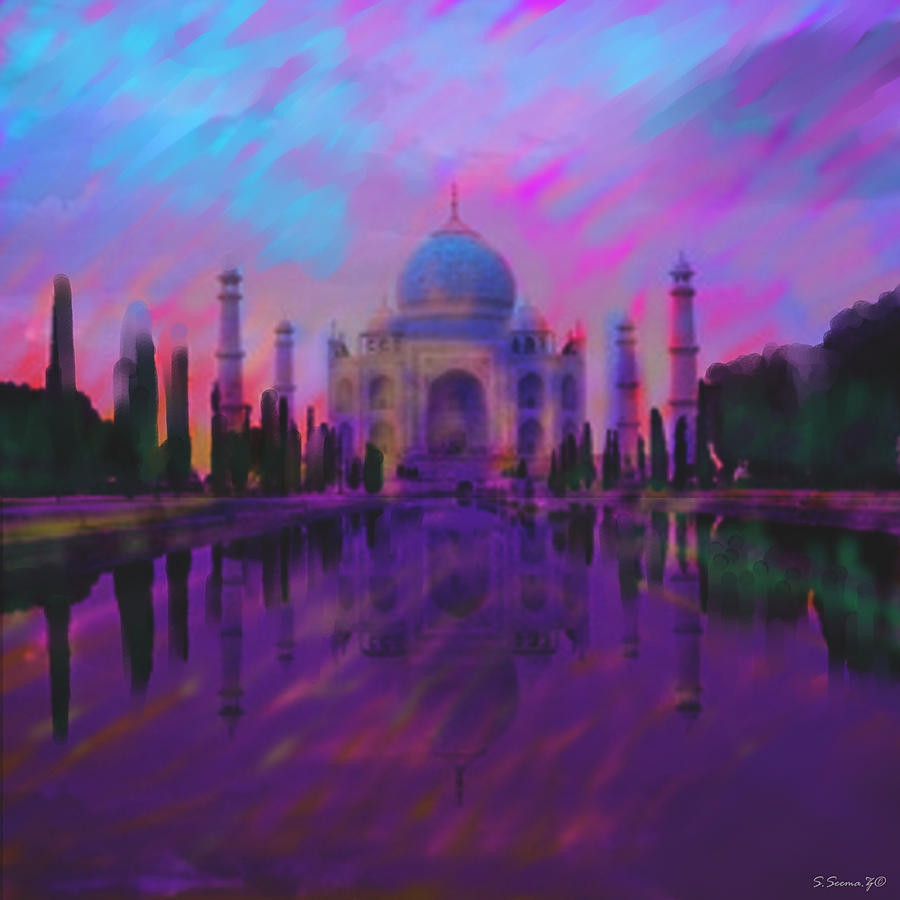 Taj Mahal Mixed Media by Seema Z
