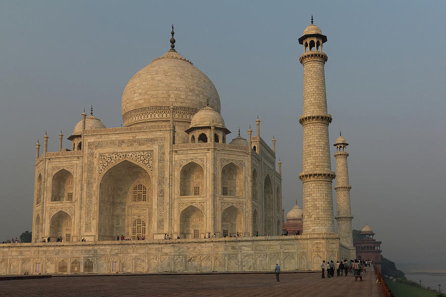 Taj Mahal - the mausoleum seen from the east at sunrise Photograph by ...