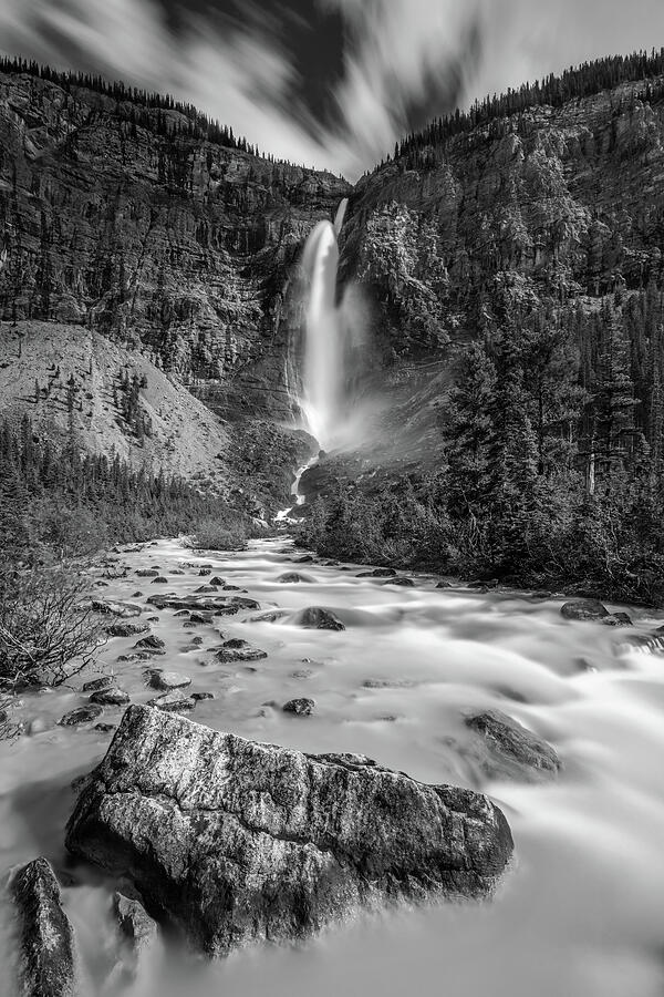 Takakkaw Falls In Black and White Photograph by Pierre Leclerc Photography