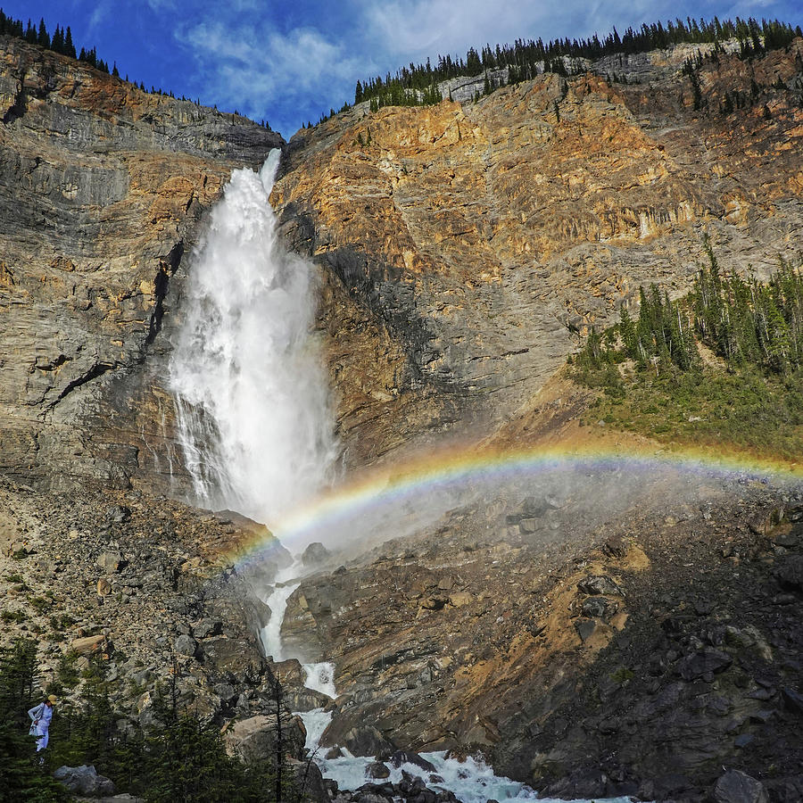 Takakkaw Falls rainbow Yoho National Park Banff British Columbia Canada Bright Square Photograph by Toby McGuire