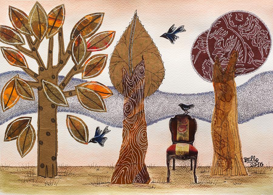 Take a rest in Autumn Mixed Media by Graciela Bello