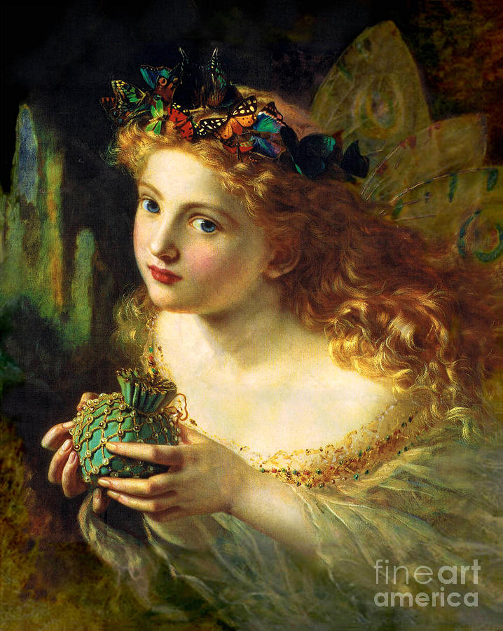Take the Fair Face of Woman, and Gently Suspending, With Butterflies, Flowers, and Jewels Attending, Painting by Sophie Gengembre Anderson