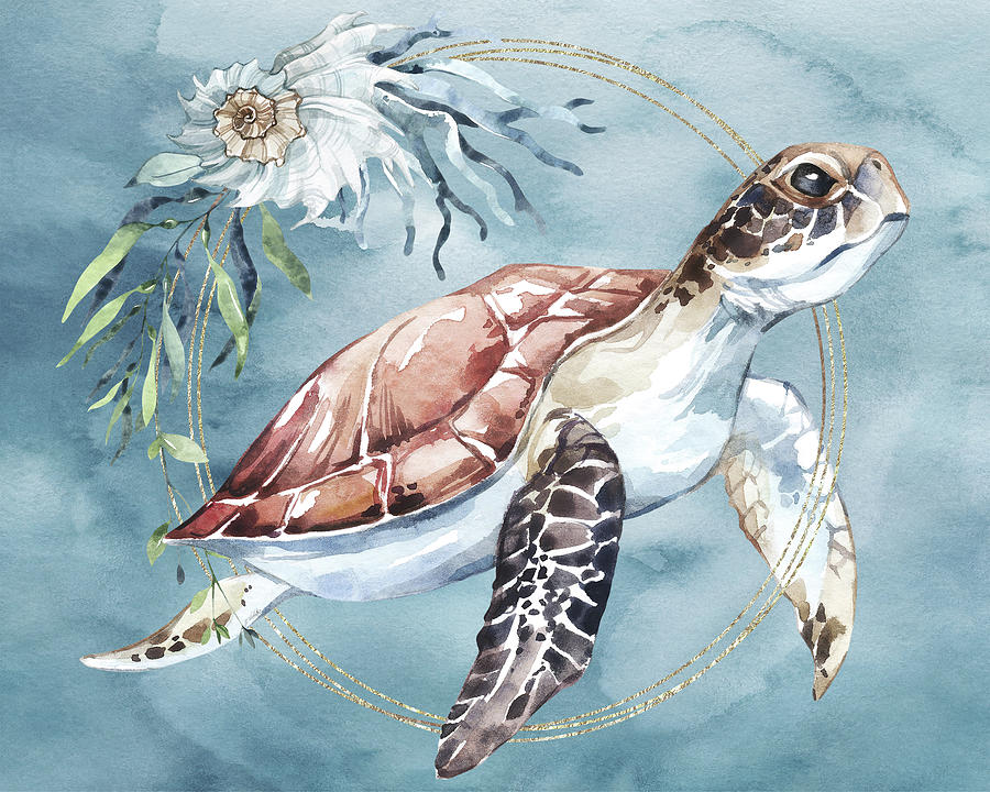 Take Your Time - Turtle Art Painting by Jordan Blackstone