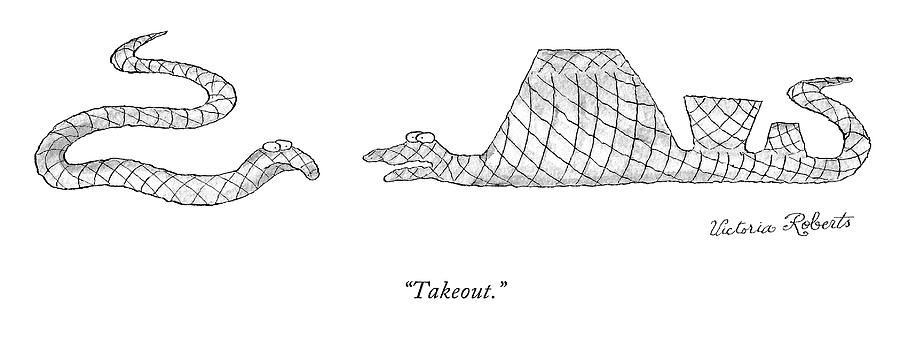 Takeout Drawing by Victoria Roberts