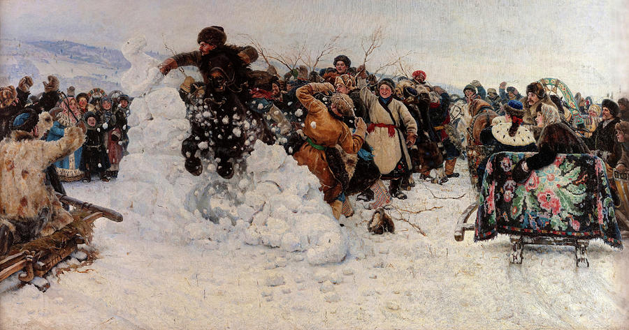 Vasily Surikov Painting - Taking a Snow Town, 1891 by Vasily Surikov Vasily Surikov Painting - Taking a Snow Town, 1891 by Vasily Surikov