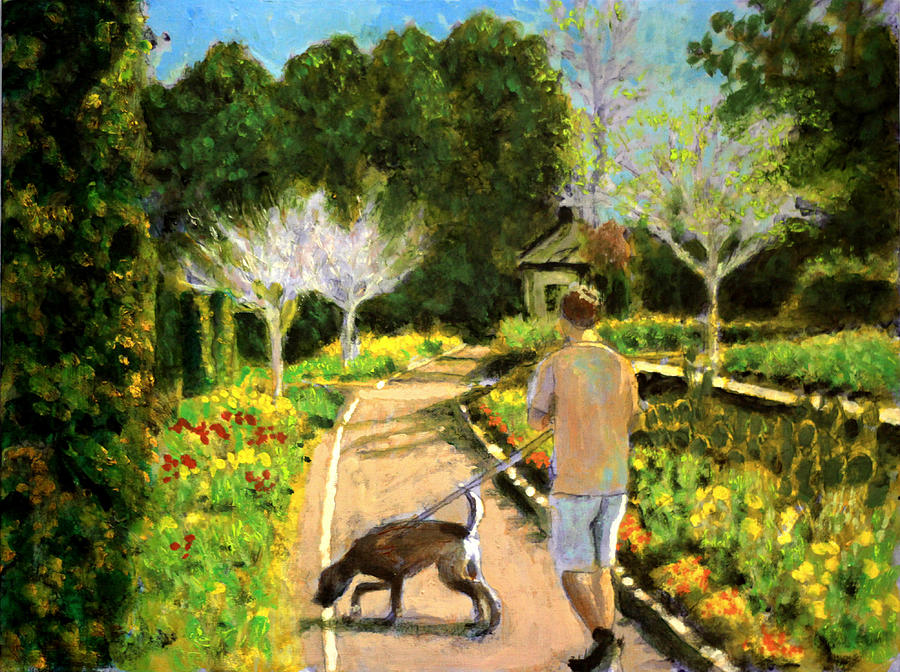 Duke Gardens Painting - Taking the Hound Out by David Zimmerman