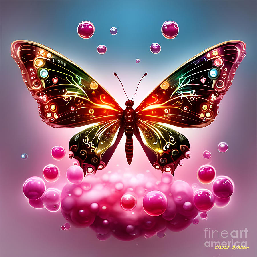 Talavera style Butterfly Mixed Media by Barbara Milton