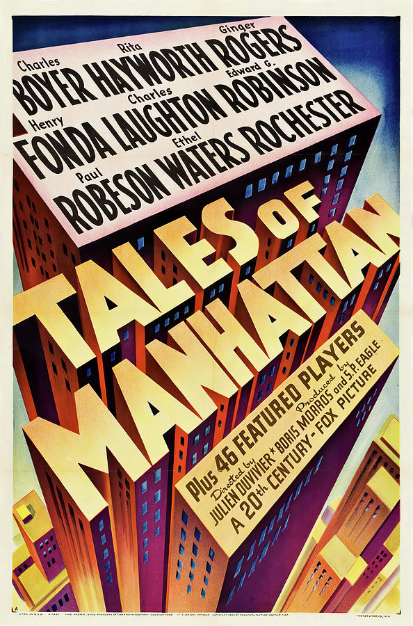 Tales of Manhattan, with Charles Boyer and Rita Hayworth, 1942 Mixed Media by Movie World Posters