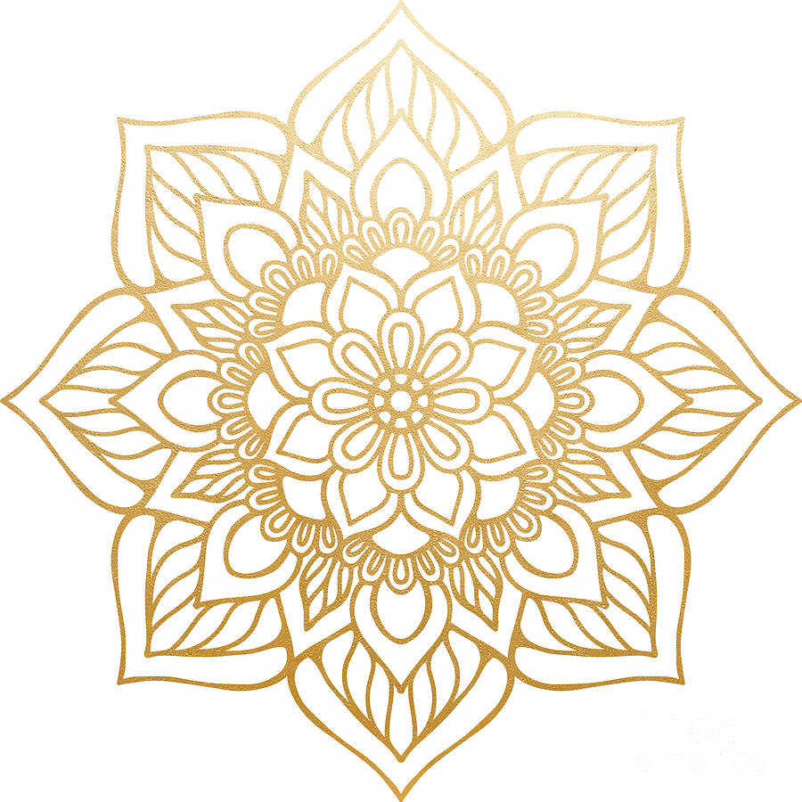 Talika - Artistic Golden Mandala Pattern Digital Art by Sambel Pedes