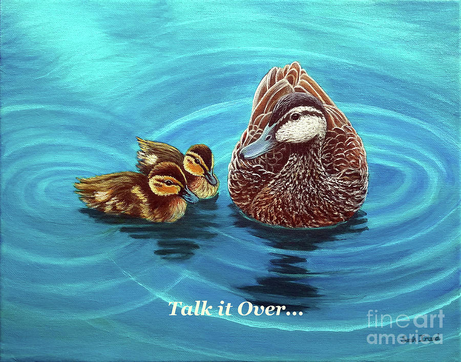 Talk it Over - Midday Conversation Painting by Sarah Irland