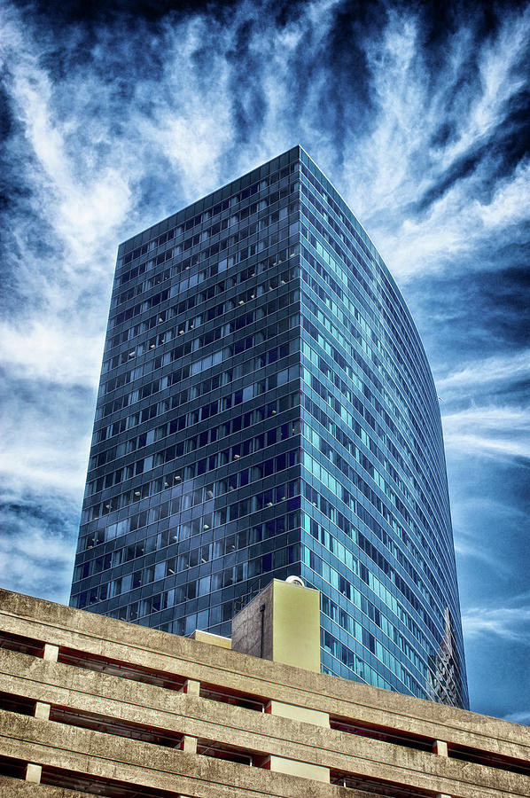 Tall Glass Skyscraper Looking Electrically Charged Boston Massachusetts Photograph
