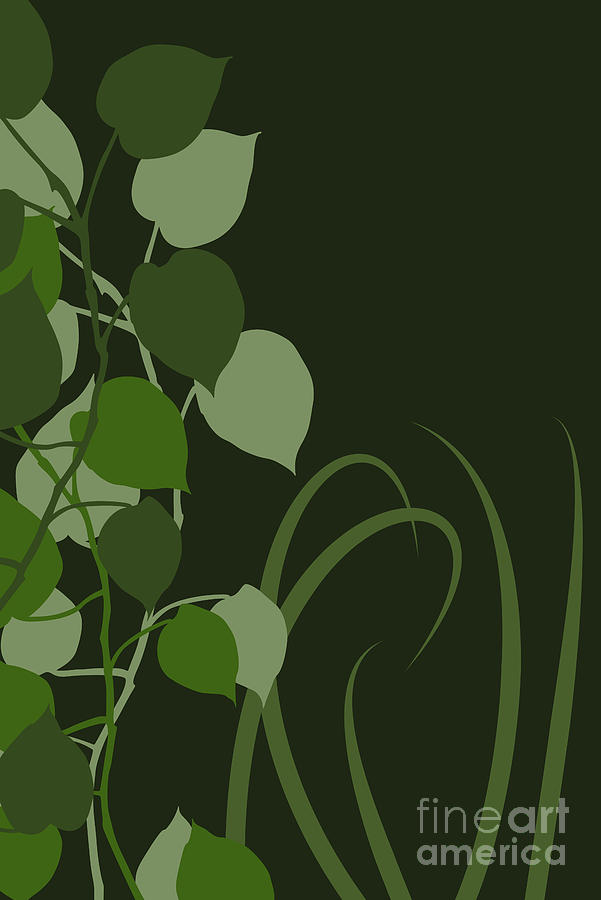 Tall grass and climbing leaves Digital Art by Clayton Bastiani