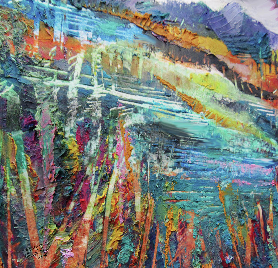 Tall Mountain Grasses Painting by Jean Batzell Fitzgerald