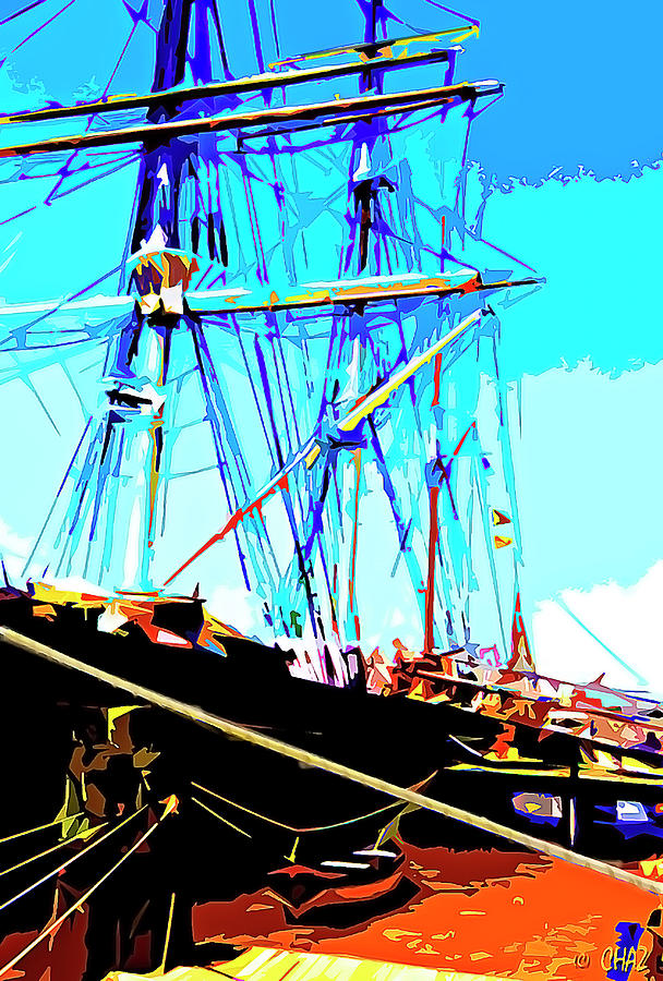 Boat Painting - Tall Ship At Dock by CHAZ Daugherty