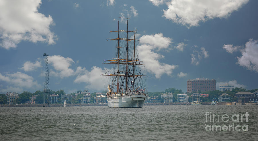 Tall Ship Coast Guard Eagle - Charleston Harbor Photograph by Dale Powell