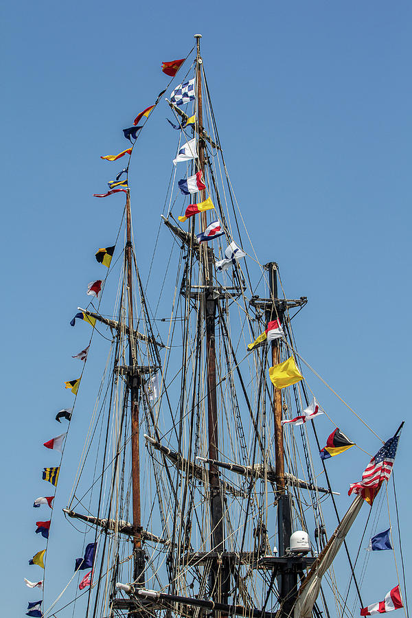 Tall Ship Flags Photograph by Denise Kopko