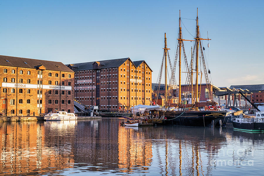 Tall Ship in Gloucester Docks in the Evening Photograph by Tim Gainey
