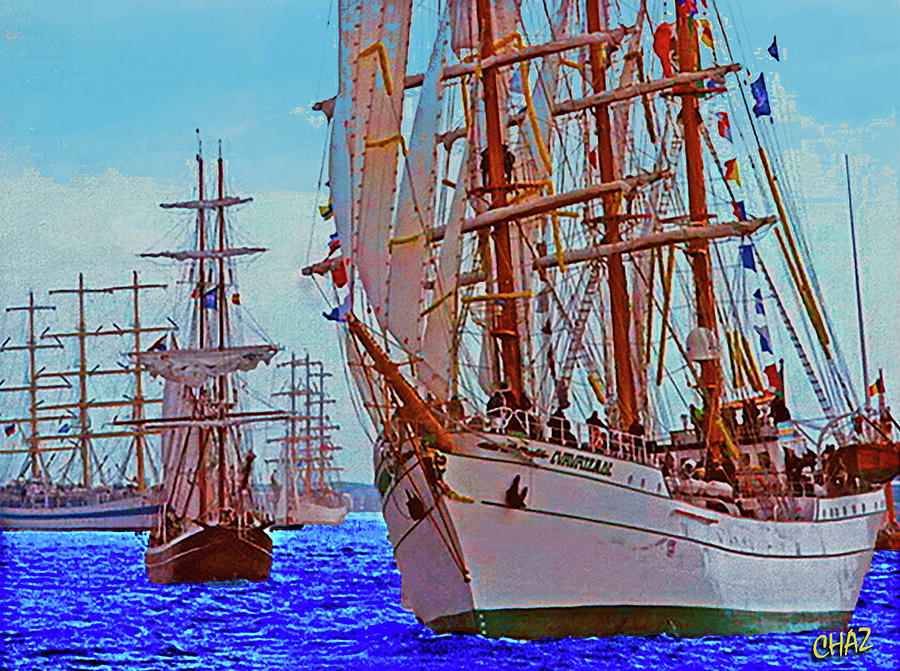 Tall Ships Painting by CHAZ Daugherty