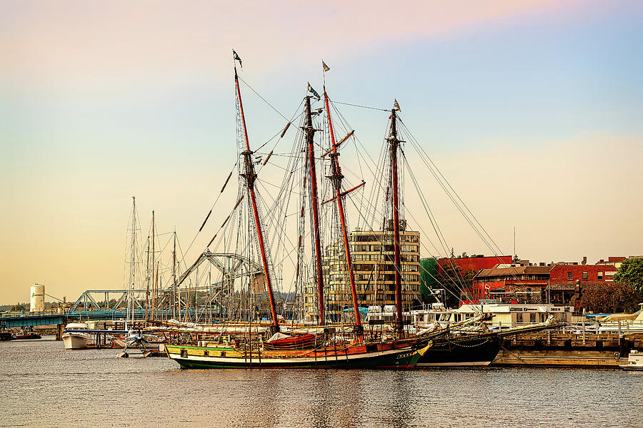 Summer Photograph - Tall Ships Double Parked by Brian Nicol