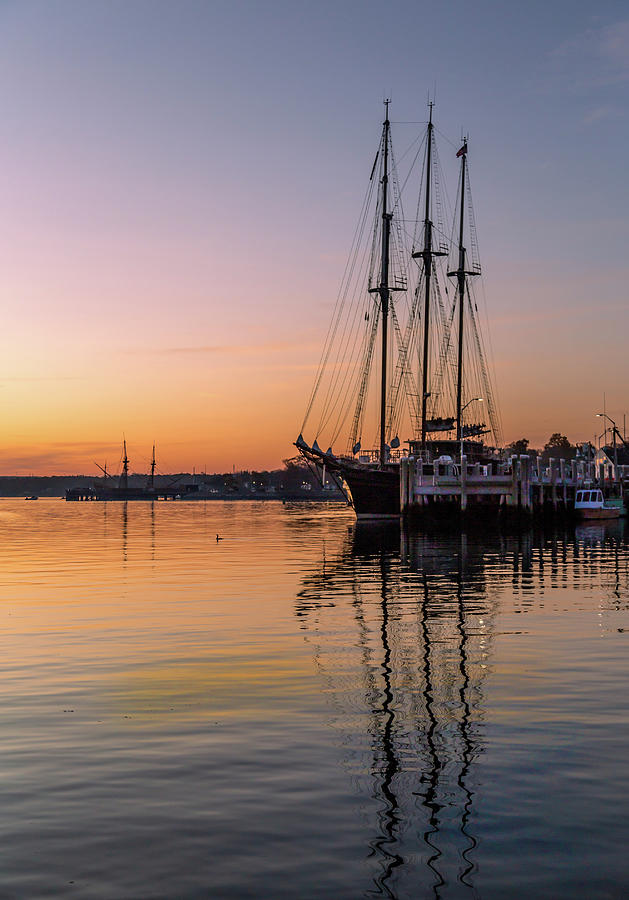 Tall ships in Plymouth harbor Photograph by Diane Germani Fine Art