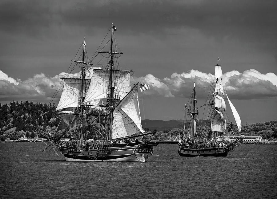 Black And White Photograph - Tall Ships Monochrome by Robert Potts