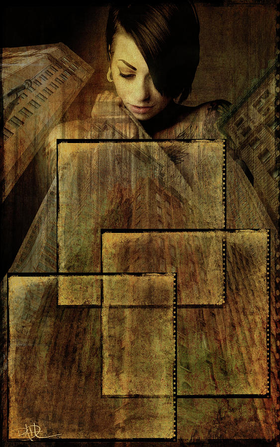 Tall, squares and burned Digital Art by Ricardo Dominguez