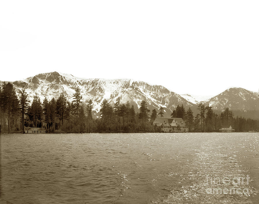 Tahoe Photograph - Tallac Hotel  and Cottages,, Lake Tahoe California circa 1895  by Monterey County Historical Society