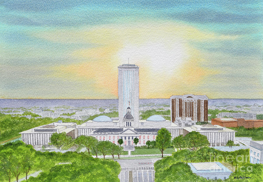 Tallahassee Capitol Impressions Painting by Bill Holkham