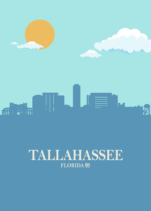 Tallahassee City Skyline Bluesky Digital Art By Ahmad Nusyirwan Fine Art America