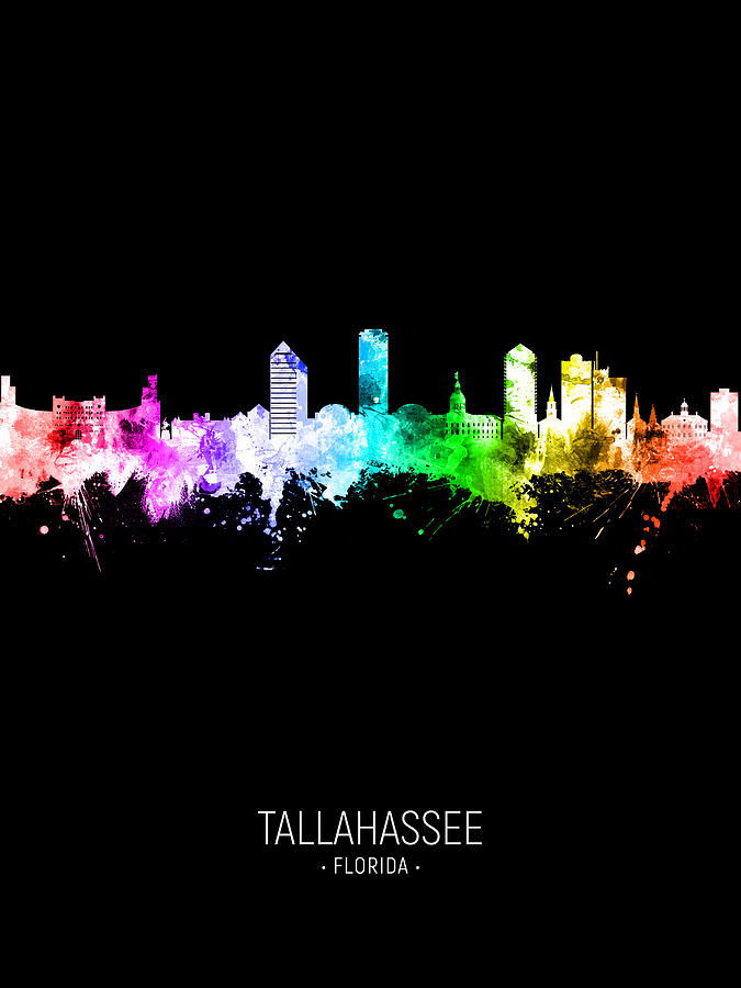 Tallahassee Digital Art - Tallahassee Florida Skyline #66 by Michael Tompsett