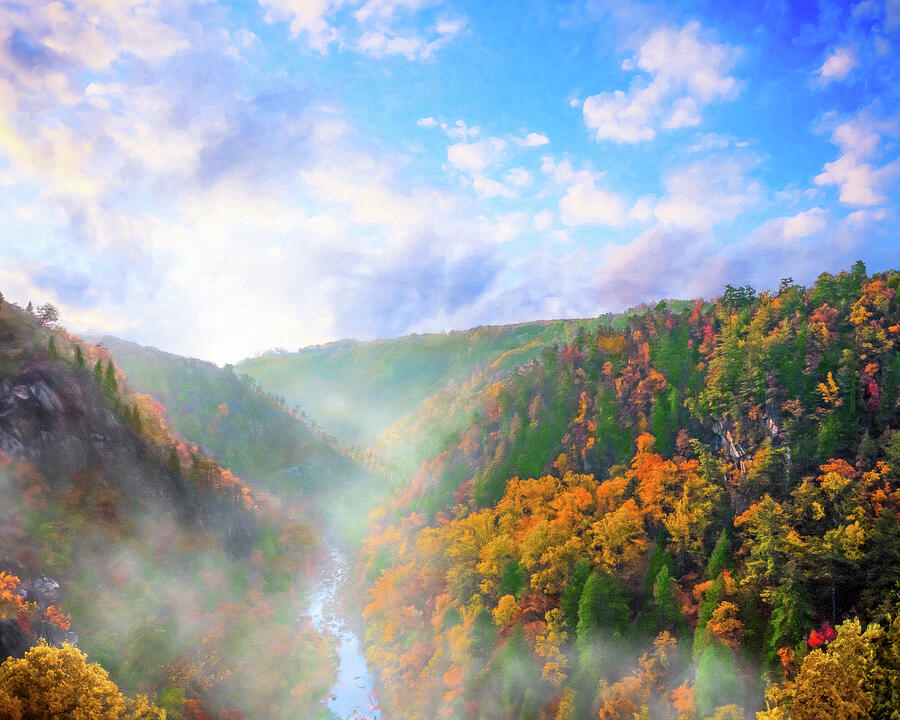 Tallulah Gorge Landscape - Fall Mixed Media by Mark Tisdale