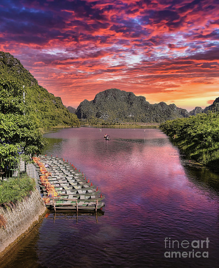 Tam Coc Travel Vietnam Exotic Sunset  Photograph by Chuck Kuhn