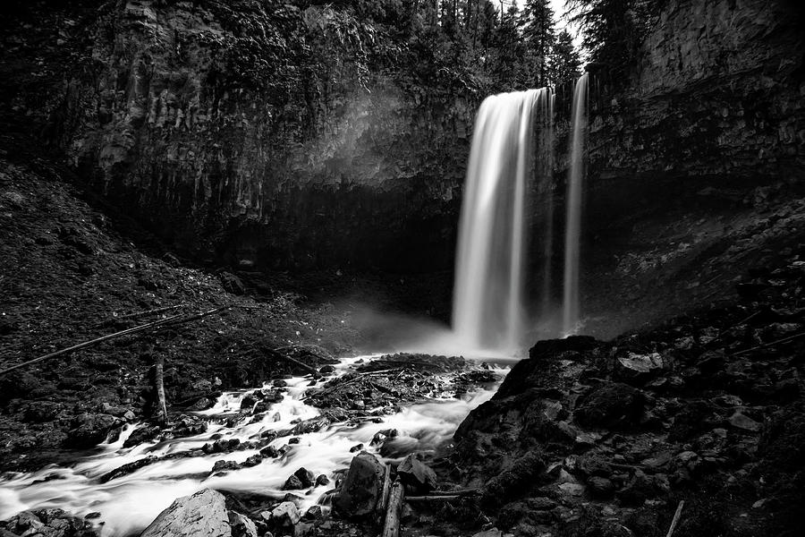 Tamanawas Falls Black and White 2 Photograph by Pelo Blanco Photo - Pixels