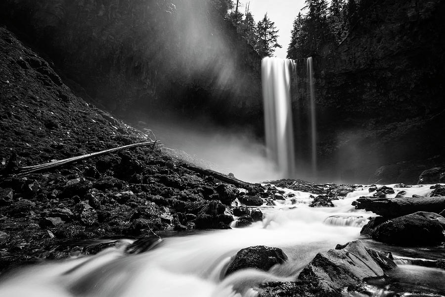 Tamanawas Falls Black and White Photograph by Pelo Blanco Photo - Pixels