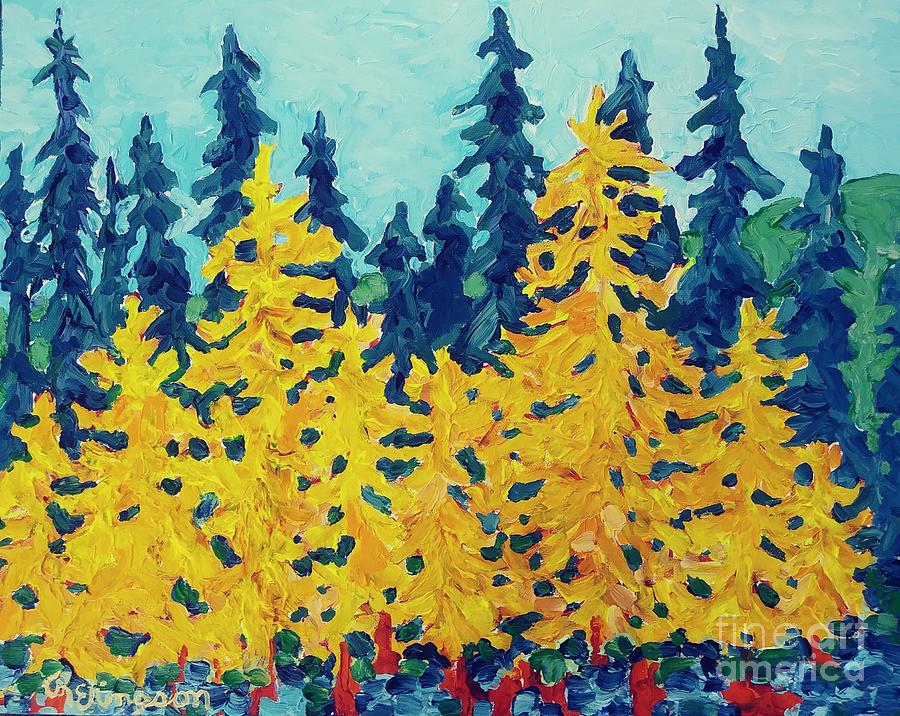 Tamarack and cedar Painting by Rodger Ellingson