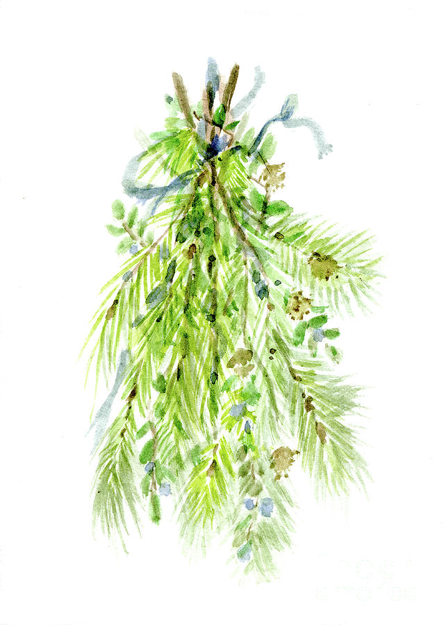 Tamarack Tied Bouquet Painting by Laurie Rohner